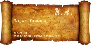 Major Armand névjegykártya